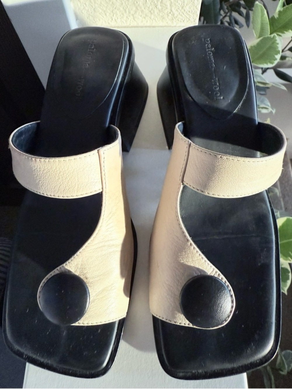 Paloma Wool Moon Sandal -Cream and Black, 6.5